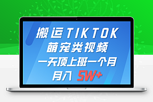 一键搬运TIKTOK萌宠类视频 一部手机即可操作 所有平台均可发布 轻松月入5W+